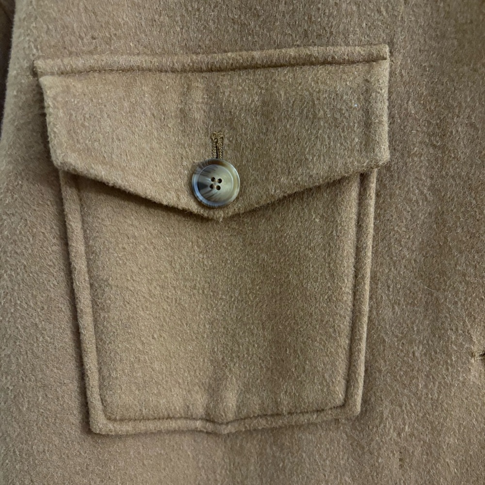 Zara Wool Blend Overshirt Women's Size Small Tan/ Taupe Coat Winter Warm - Picture 3 of 8
